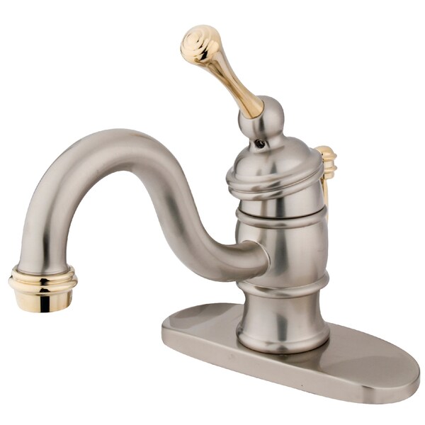 4" Centerset Bathroom Faucet, Brushed Nickel/Polished Brass